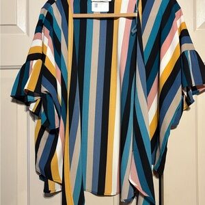 Vine & Love Colorful Striped Kimono Blouse
